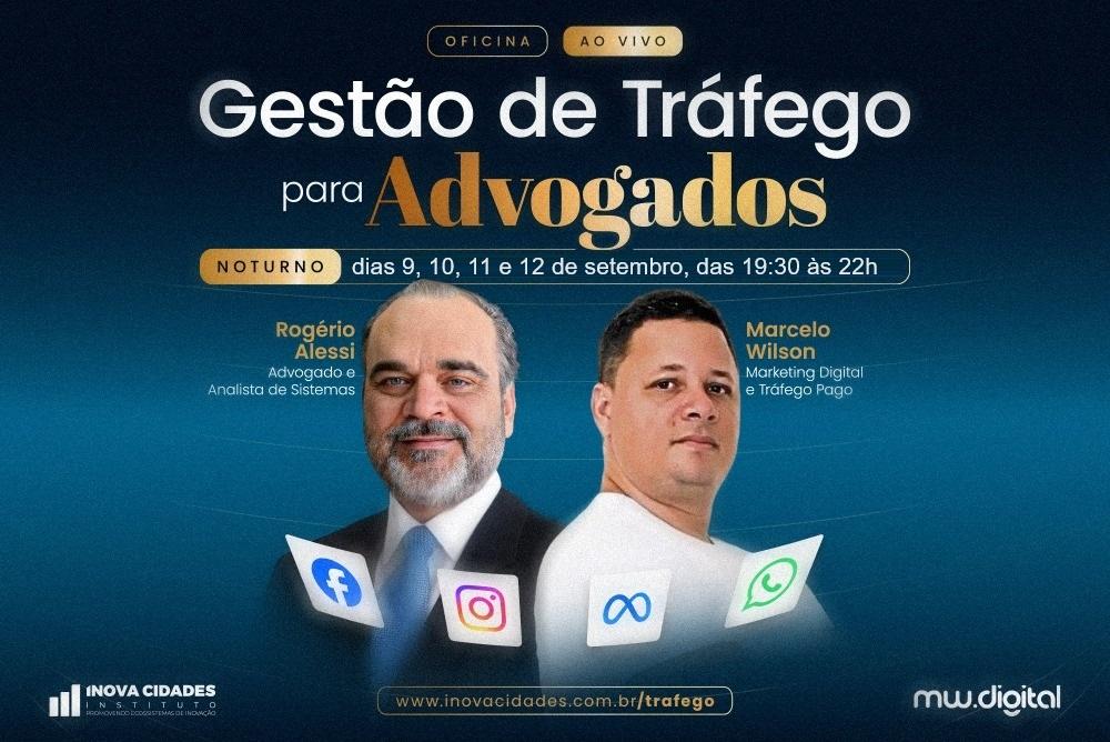 Curso ao vivo de Tráfego pago para Advogados - Noturno